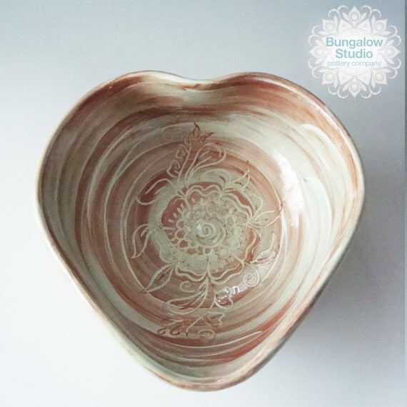 Ceramic Heart Shaped Bowl Ceramic Heart dish by BungalowSPC