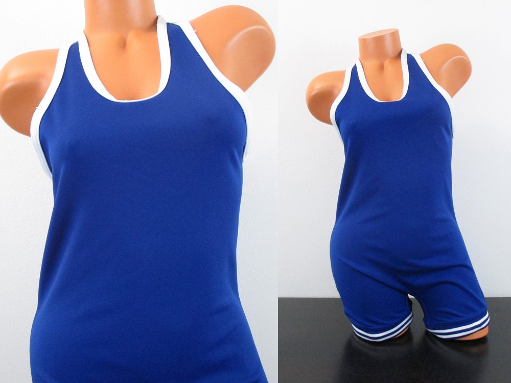 Vintage Wrestling Singlet 1980s Unitard Bodysuit One Piece