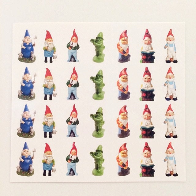 Gnome Stickers by VintageGypsyRoad on Etsy