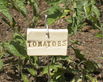 Handmade Ceramic Tomatoes Plant Marker