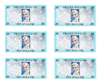 Frozen Elsa Dollars!! Ten Dollar Bills. Super Cheap!!
