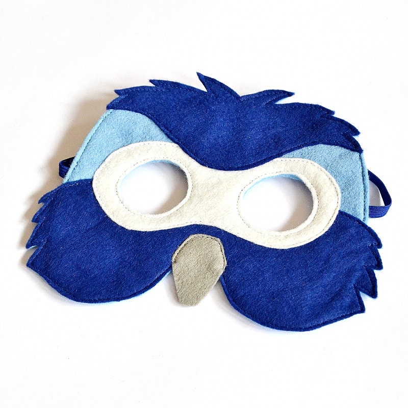 Childrens Blue Macaw Mask Parrot Bird Kids Carnival Mask