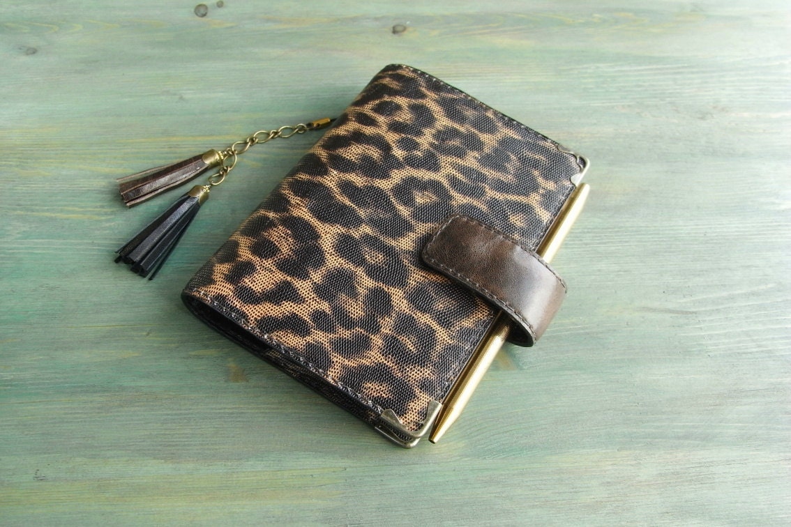 planner binder leather binder leather planner leopard