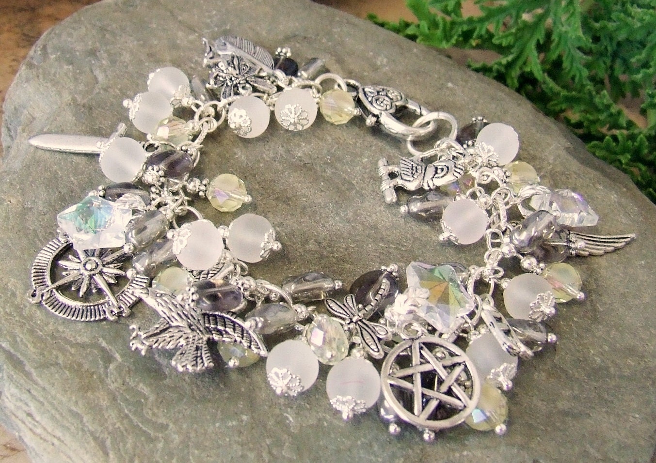 Air Elemental Sylphs Wiccan Charm Bracelet Pagan Jewelry
