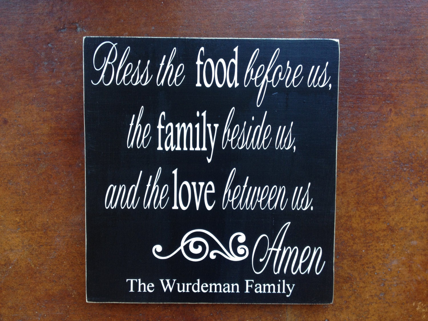 Bless The Food Before Us Prayer Wooden Sign Customized | Etsy