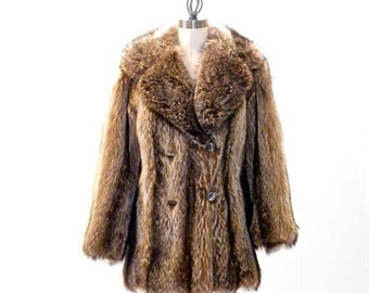 SALE Vintage Fur Coat, Pierre Cardin Boutique Raccoon Fur Coat for ...