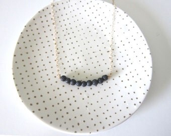 Lava rock necklace, essential oil necklace, delicate modern jewelry