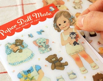 Paper Doll Mate Stickers - Removal Transparent Type 6 sheets (3.7 x 7.4in)