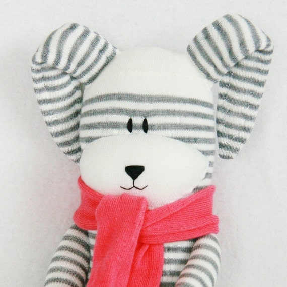 sock bunny stripe stuffed toys sock bunny grey and white stripes by sock bunny stripe stuffed toys sock bunny grey and white stripes by