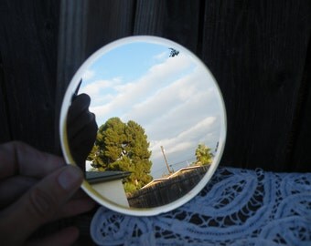 50% off this item, enter LOVE99 at checkout, Circle Mirror, Mirror Circles, Mirror Disks, Circular, 5 inch Mirror, Mirror Candle Holder