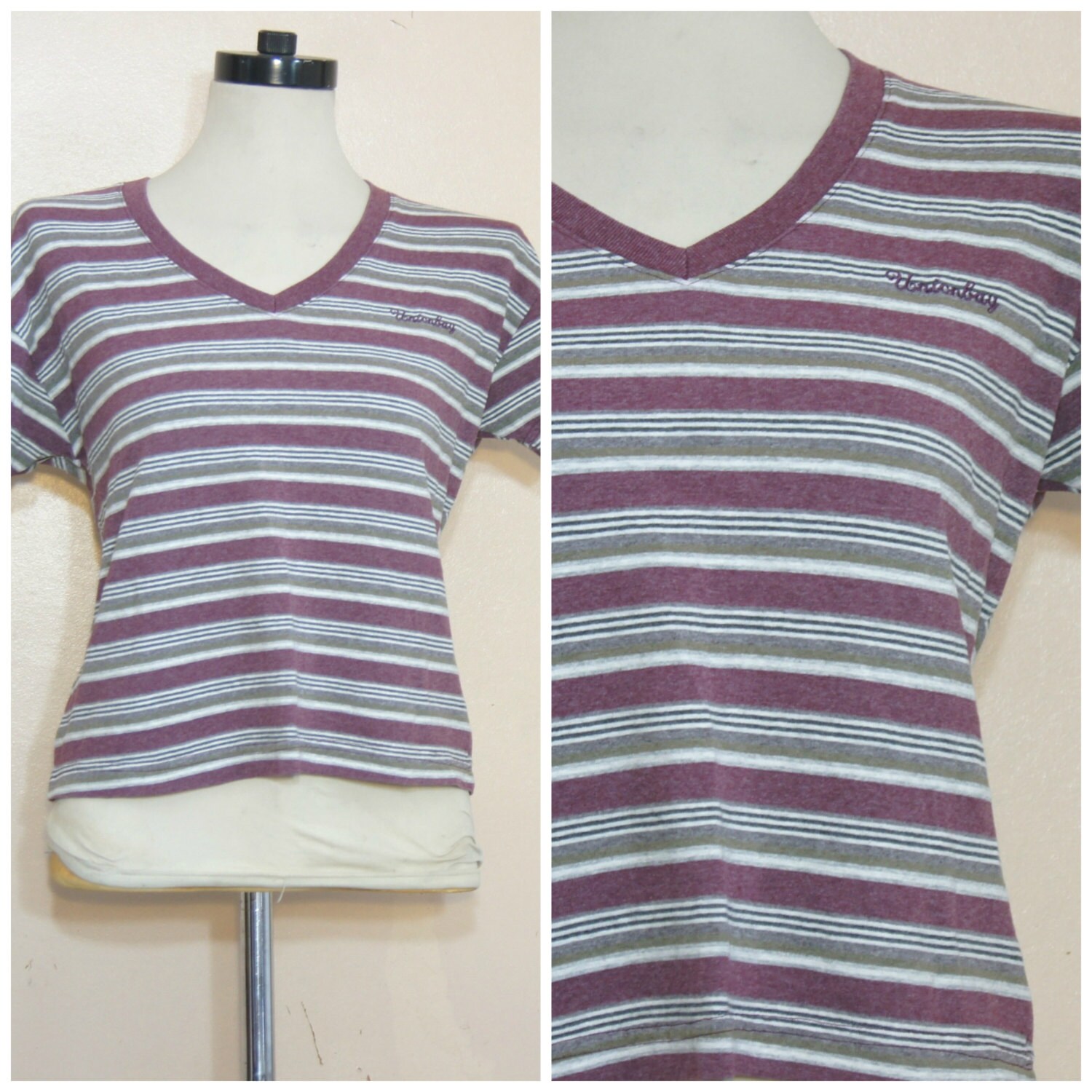 90s Grunge Stripe Shirt Union Bay Medium Large by WhiteWaveVintage