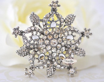 RD108 Rhinestone Metal Flatback Embellishment Button Brooch Great for wedding accessories invitations pillow crystal bouquet flowers, hair