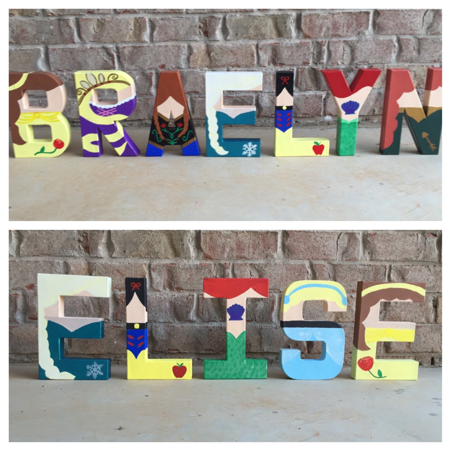 disney princess letters by leeseyannletters on etsy