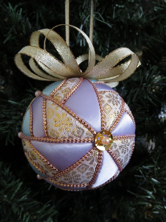 Christmas Ornament Thai Brocade and Satin Fabric