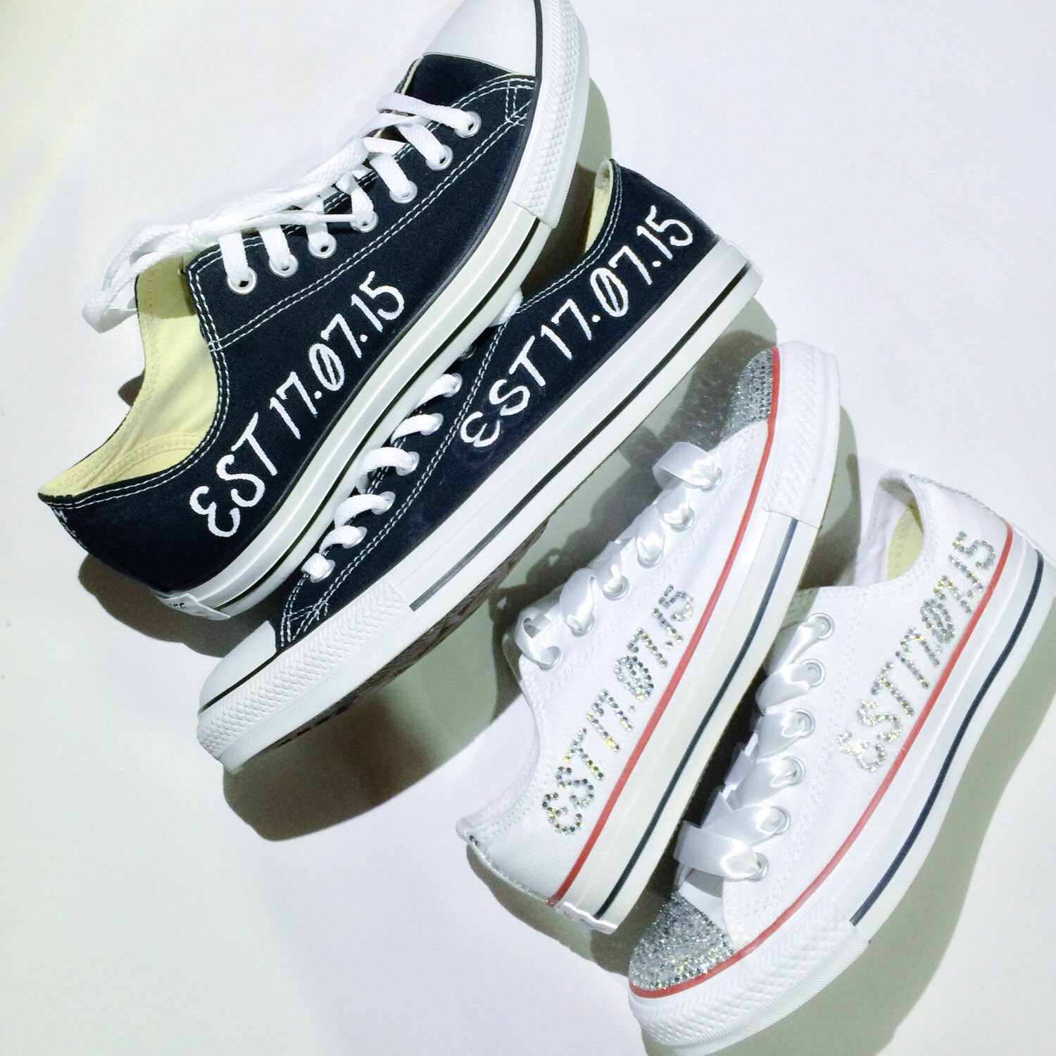 bride and groom custom converse shoes