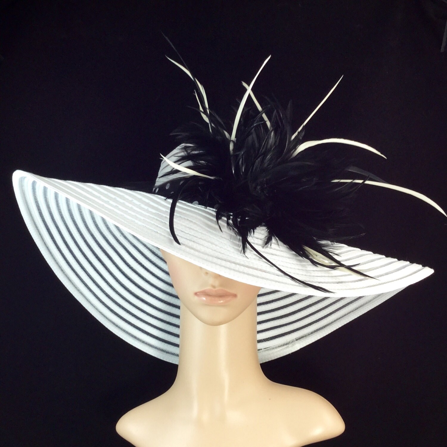 Womens Derby HatFascinatorKentucky Derby Hat with Polka Dot