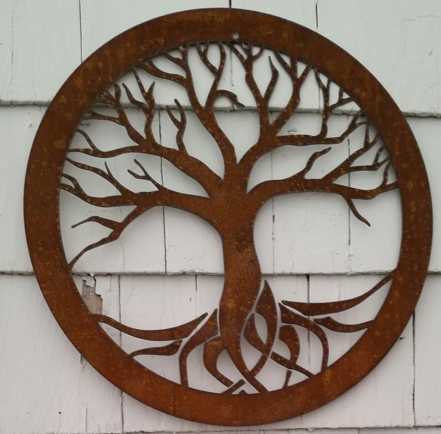 Rustic Tree of Life Recycled metal art 18 inch