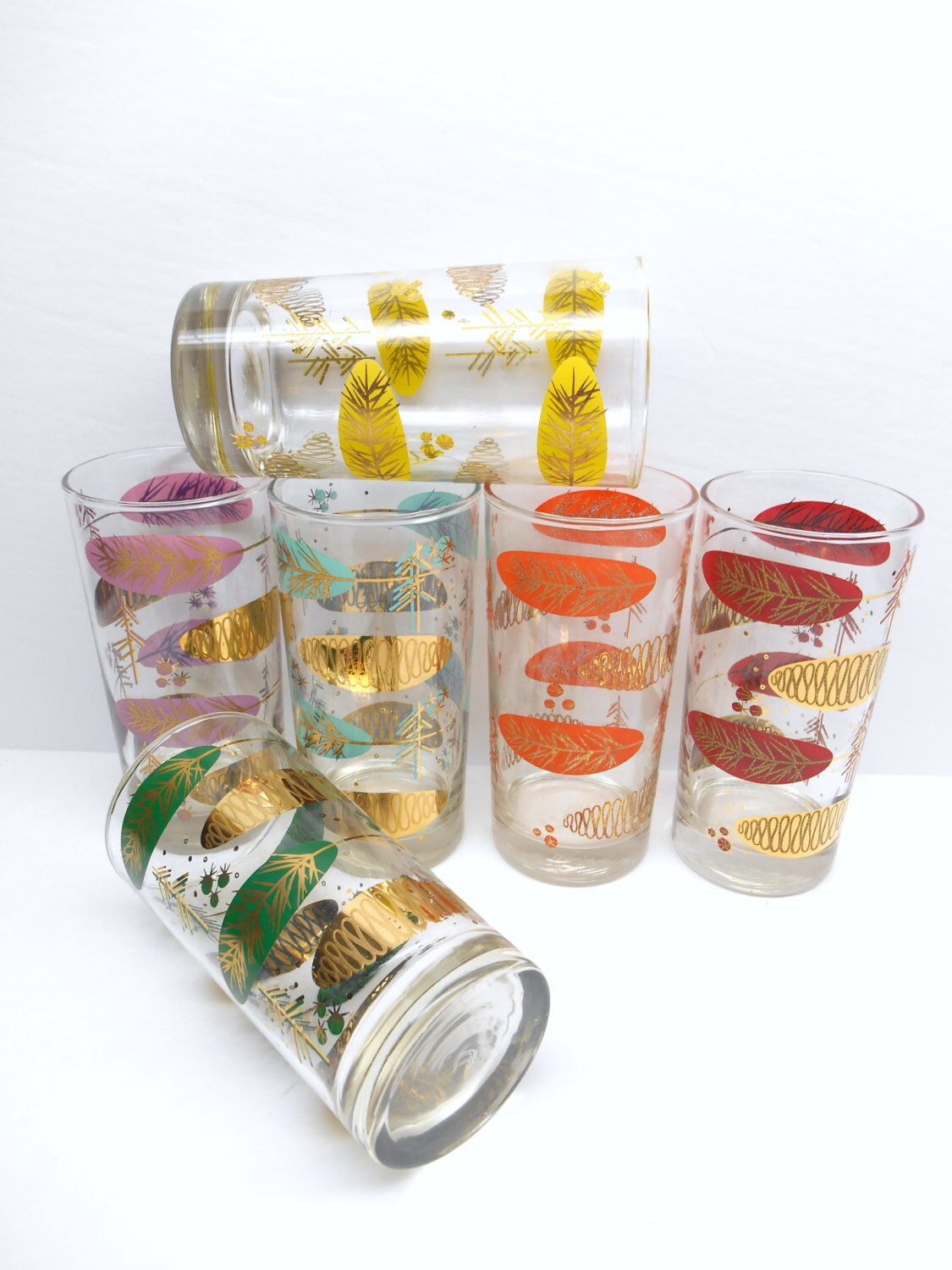 Vintage Colored Drinking Glasses