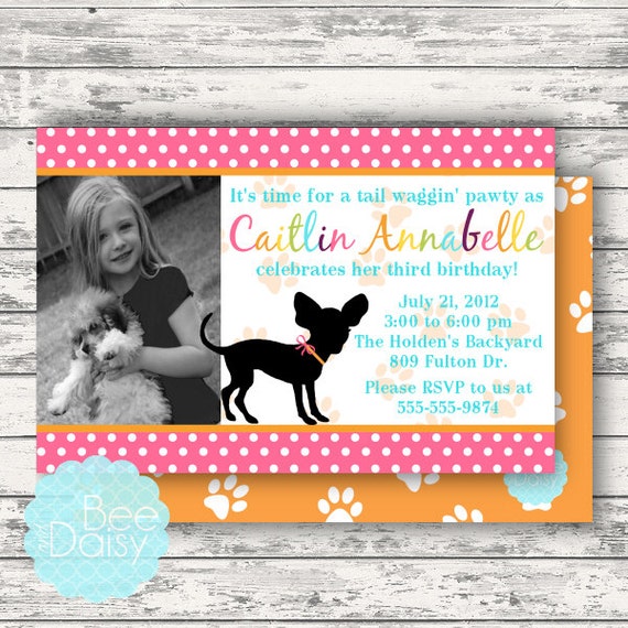 Puppy Dog Pawty Invitation, Birthday Party Invitation, Dog Party Invite, Puppy Invite, Printable Invitation Il_570xn