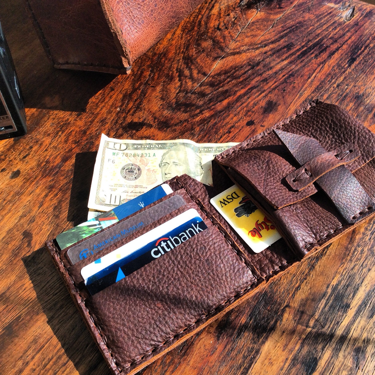 Mens leather wallets American made quality leather bifold