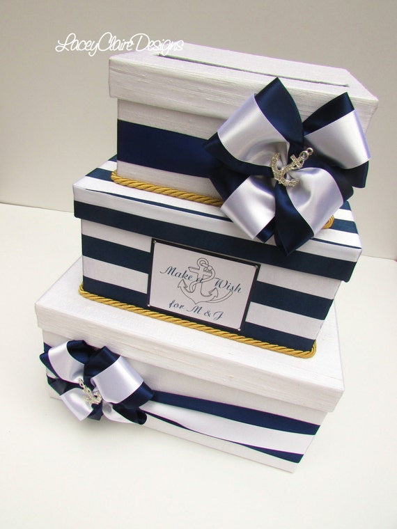 Nautical Wedding Card Box Beach Wedding Money Box Custom