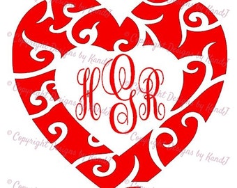 Download Valentine Monogram SVG Heart with wings svg Valentines Day svg