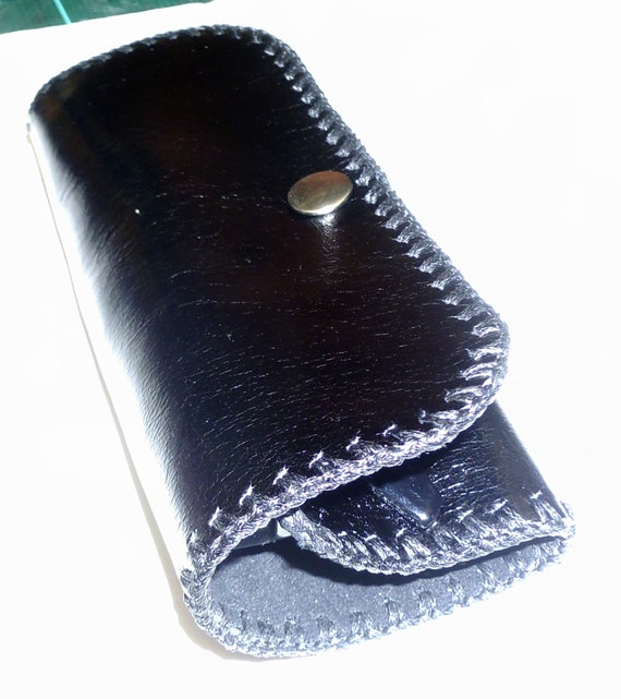 black leather reading glasses case unisex by G2Pleather on Etsy