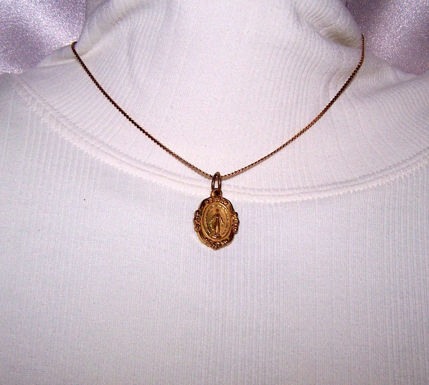 Catholic medallion necklace Clearance