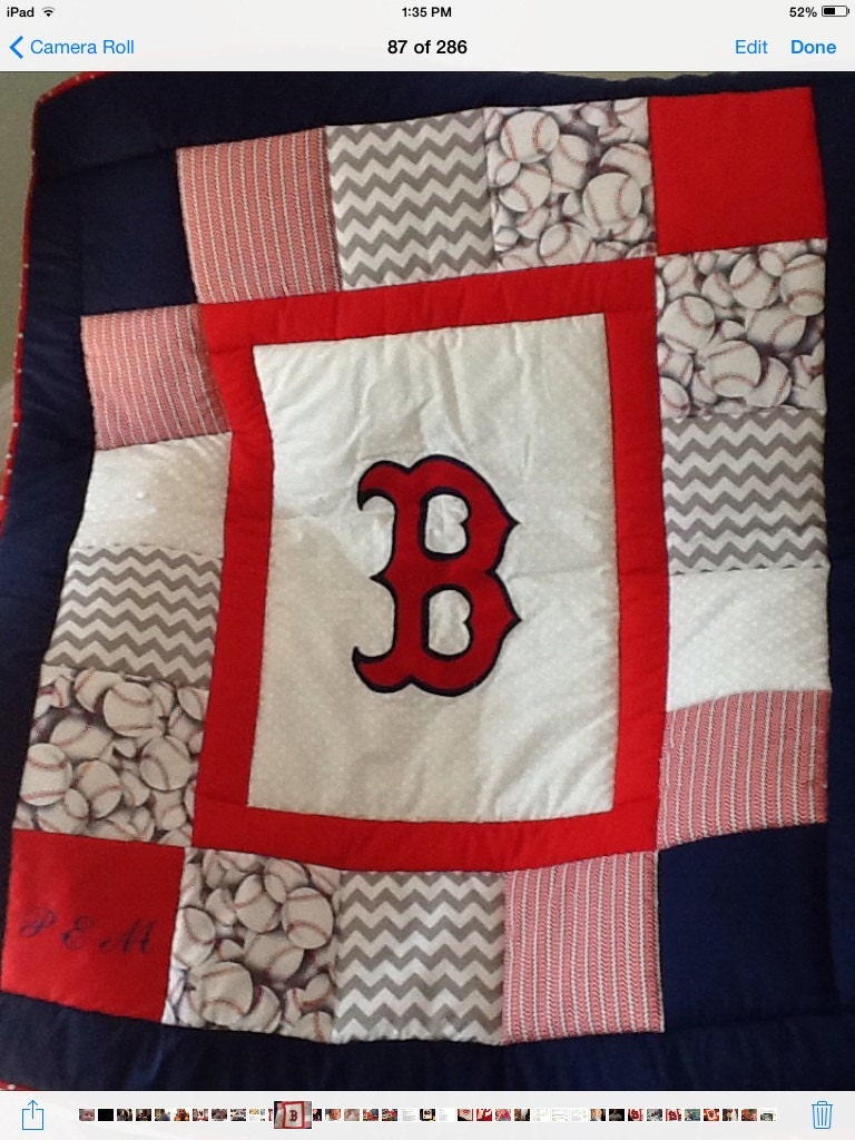 Customized Baseball Baby Quilt