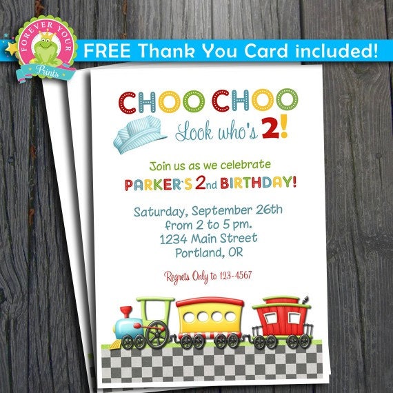 Train Birthday Invitation / Train Party Invite / Train Invitation / Train Birthday / Train Birthday Party Il_570xn