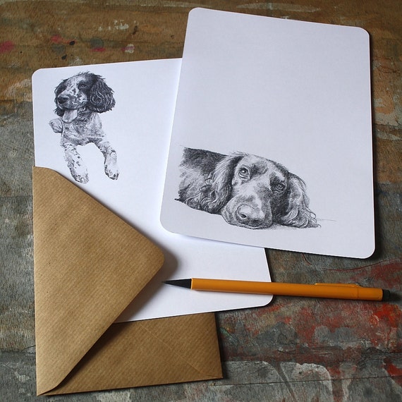 Dog writing paper