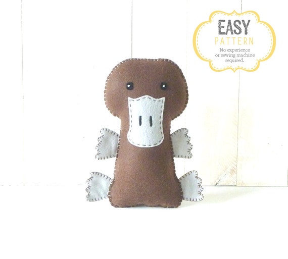 Platypus Stuffed Animal Sewing Pattern Duck Billed Platypus