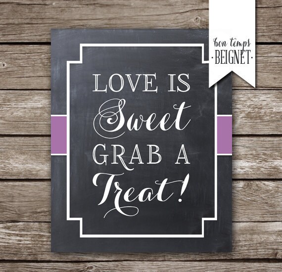 Love is Sweet Grab a Treat Wedding Printable PRINTABLE