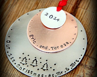 First married Christmas Ornament - Our first Christmas as Mr and Mrs Ornament - Our First Christmas - Ornament - Wedding Ornament
