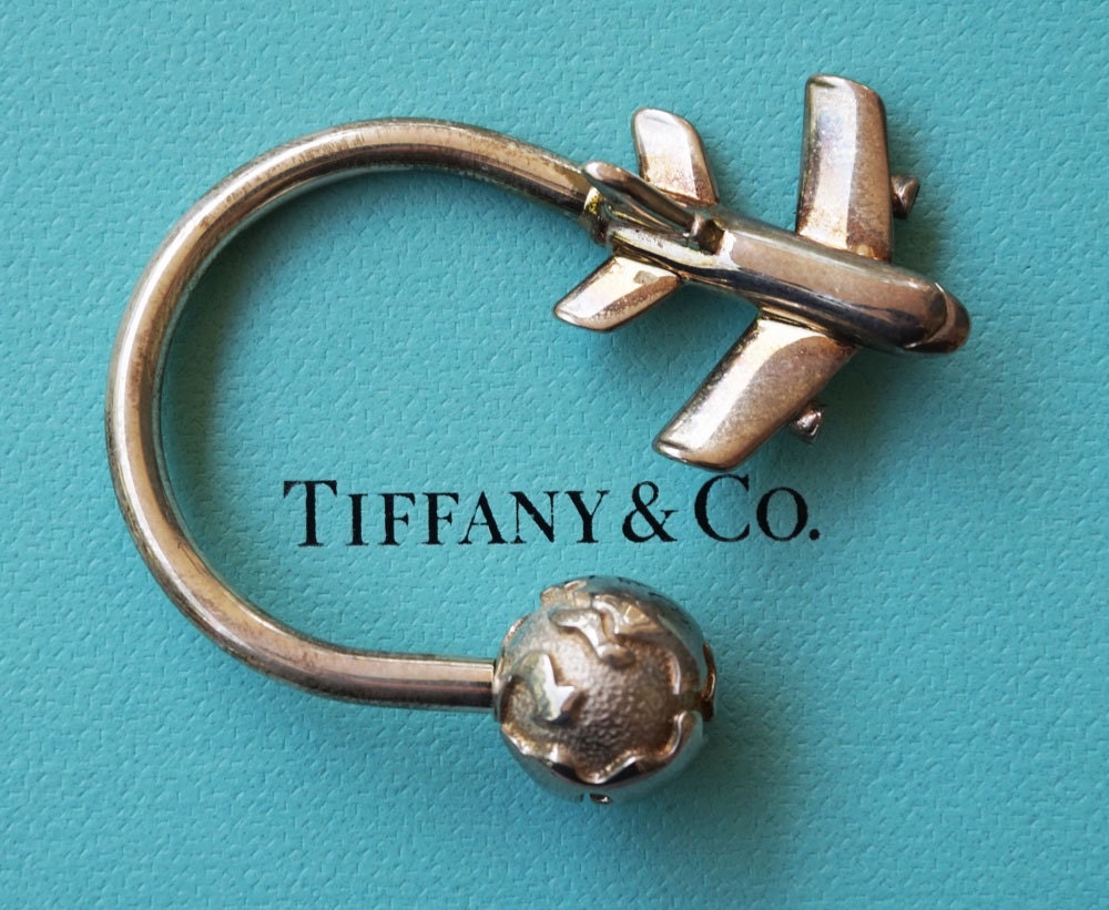 Authentic Tiffany & Co. Sterling Silver Retired Plane and Globe World