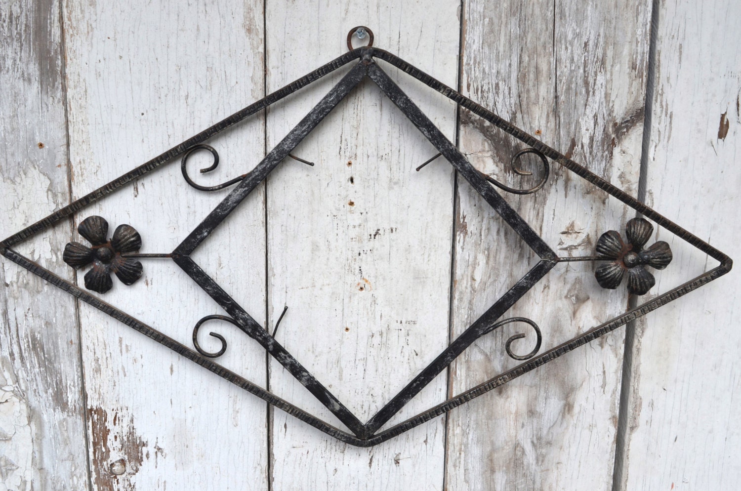 Diamond Black Wrought Iron Vintage Picture Frame by WestofChelsea