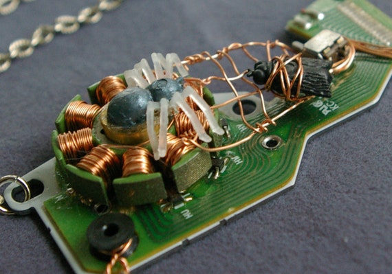 Winding Web Flycatcher Cyberpunk Necklace