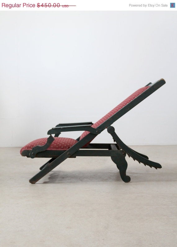 1800s Reclining Chair Antique Wood Recliner by 86home on Etsy