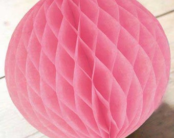 Pink Honeycomb Balls in 3 Sizes Weddings. summer parties. Bridal Showers Birthdays.Pink Honeycomb Balls