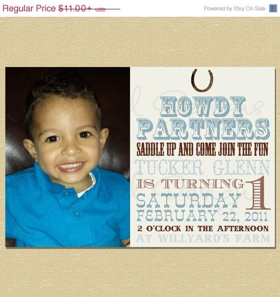 ON SALE Western Birthday Invitation (Boy or Girl) Il_570xn