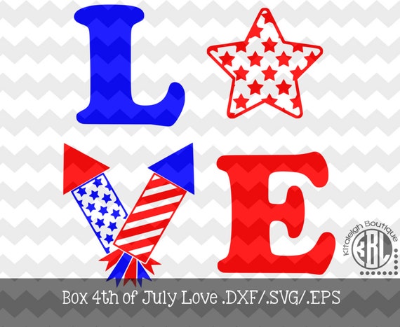Download Box 4th of July Love .DXF/.SVG/.EPS Files for use with your