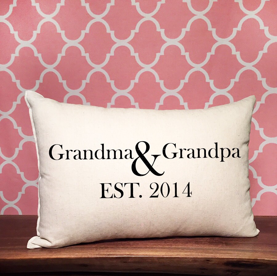 Personalized Grandparent Pillow Established Grandparent Date