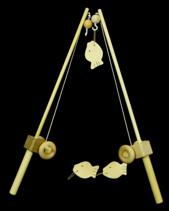 Organic Wooden Toy Fishing Pole With A HOOK