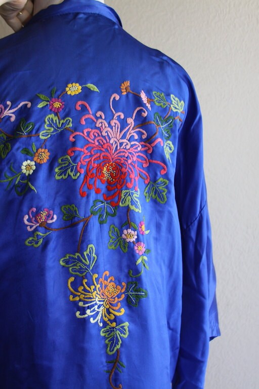 silk hand embroidered robe kimono sale