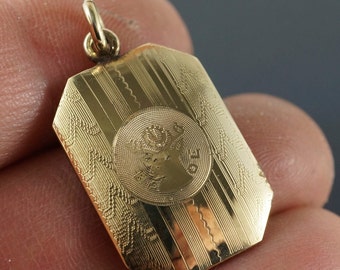 vintage BPOE Elks watch fob - elk pendant - gold - antique - edwardian - No.001287-4
