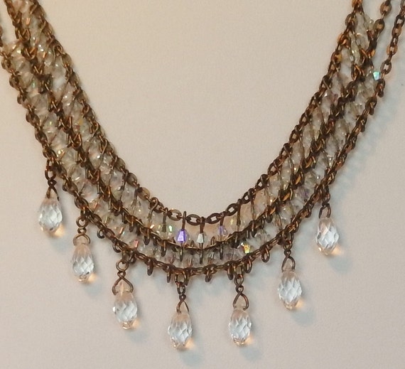 Three strand Crystal necklace with Swarovski elements and