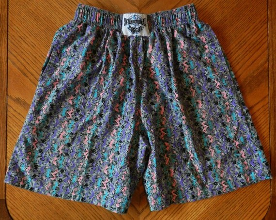 vintage 80s Neon paint splatter Shorts Medium International