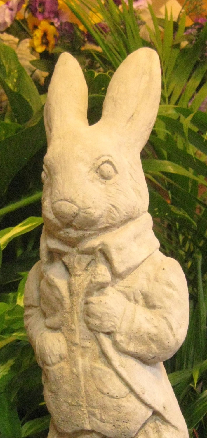 cement rabbit statues