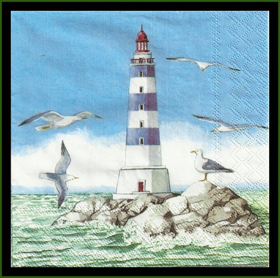 Lighthouse Decoupage Paper Napkins Use For Decoupage Mixed