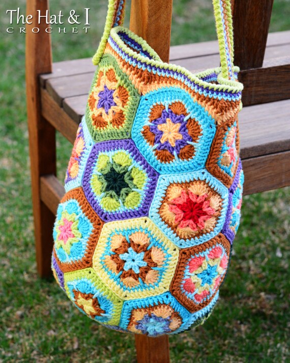 CROCHET PATTERN - Boho Bag - an african flower crochet bag ...
